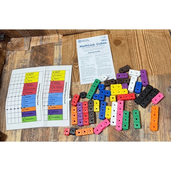 Learning Resources MathLink Cubes Elementary Math Activity Set - Picture 1 of 3